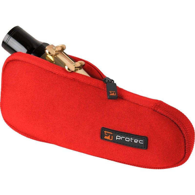 Pro-Tec Baritone Saxophone Neoprene Mouthpiece Pouch with Zipper Closure - Red, Model N277RX - Image 1
